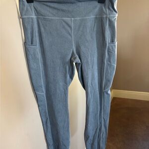 Blue High-Waisted Leggings